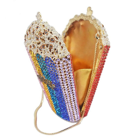 Popcorn Crystal Clutch Purses