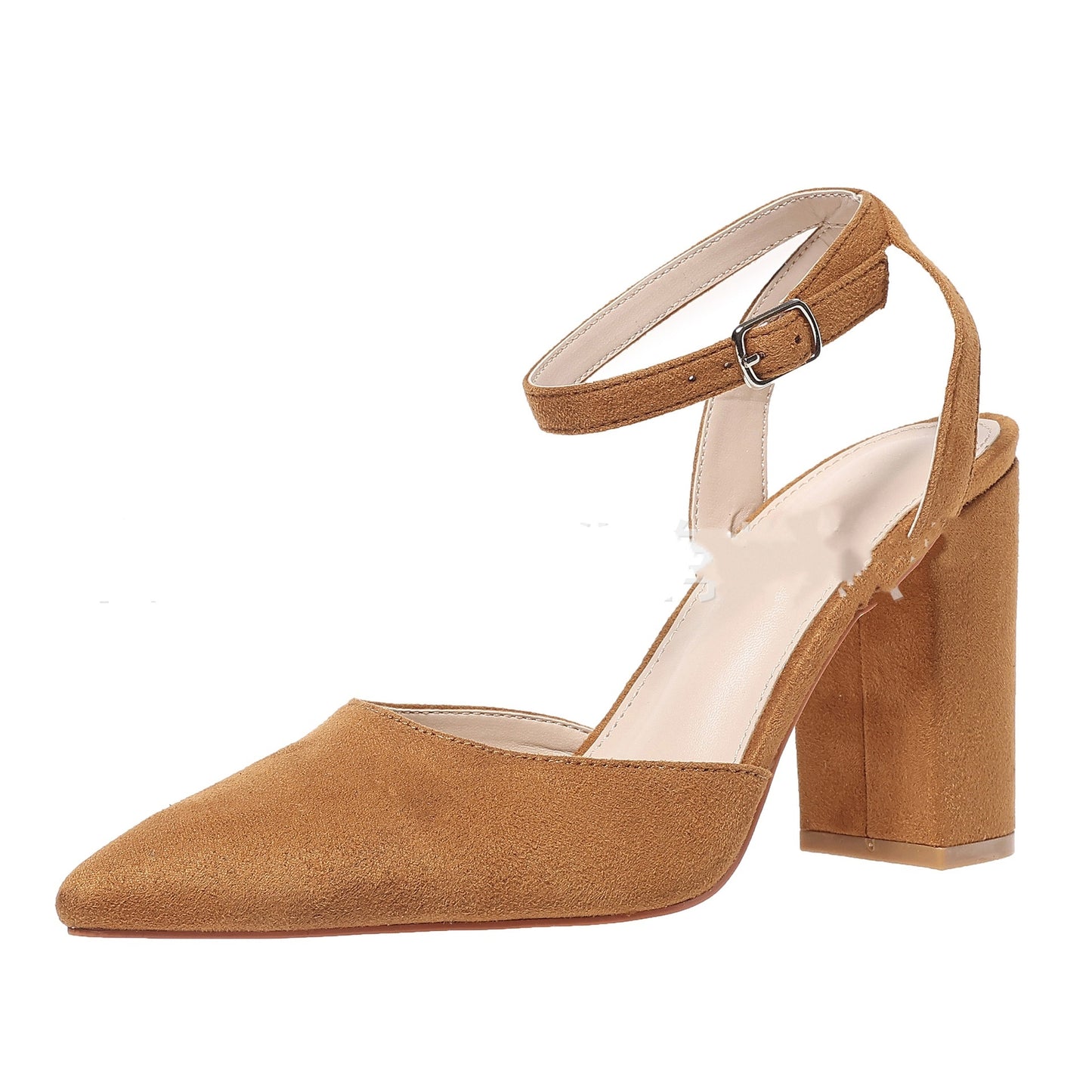 Hollow Pointed Chunky High Heels