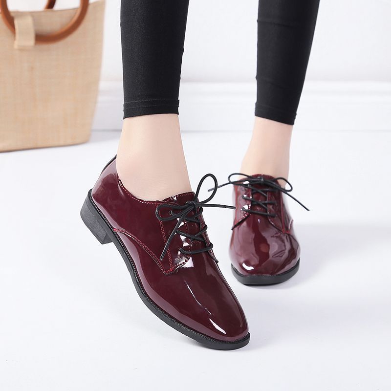 Flat Low Heel Vintage Leather Shoes