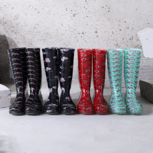 Print High Non-slip Wear-resistant Sole Rubber Boots