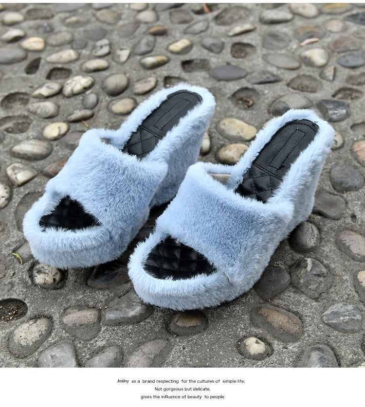 Wedge Height Slipper Heels