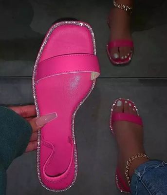 One Strap Rhinestone Sandals