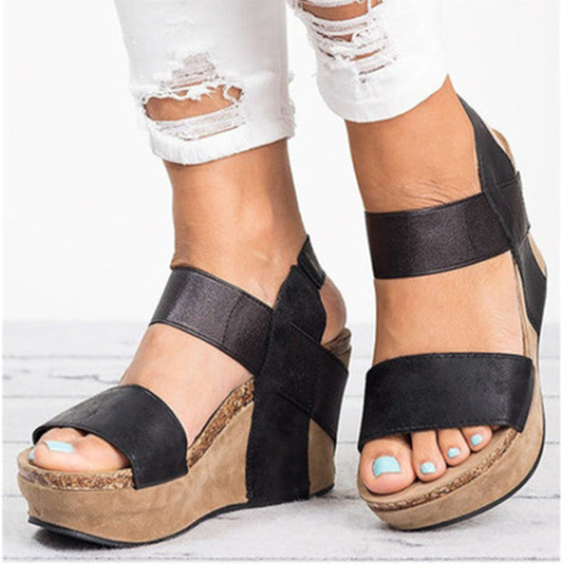 Big Strap Wedge Sandals