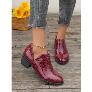 Texture Pattern Zip Ankle Boots