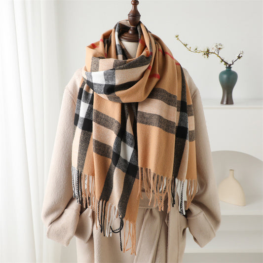 Cashmere Plaid Shawl Unisex Scarf