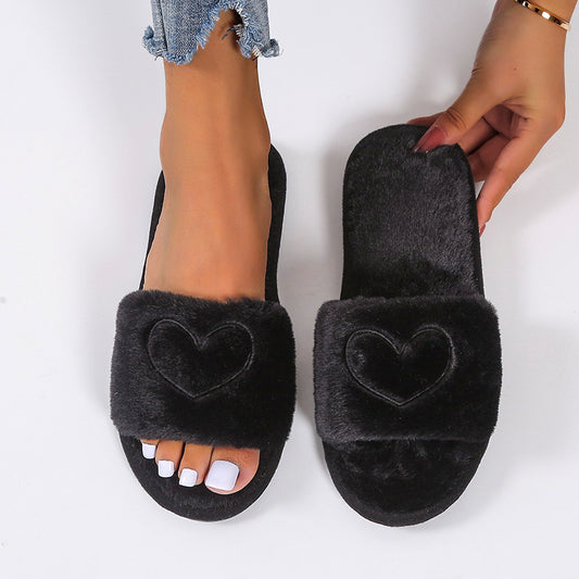 Flat Plush Home Warm Slippers