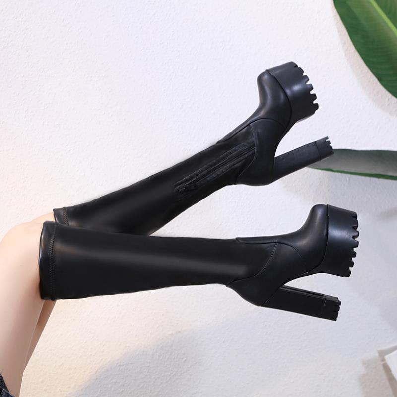 Knee-High Elastic Boots