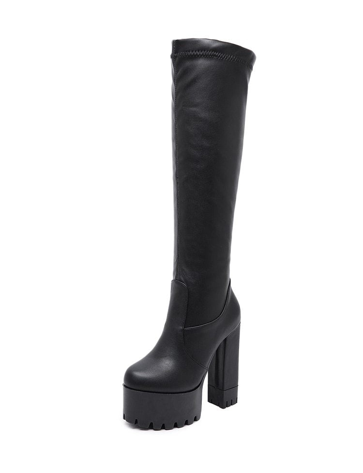 Knee-High Elastic Boots