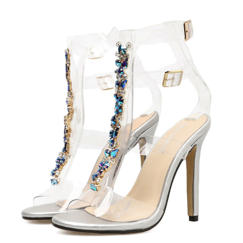 Jewel Clear Strap Heel Sandal
