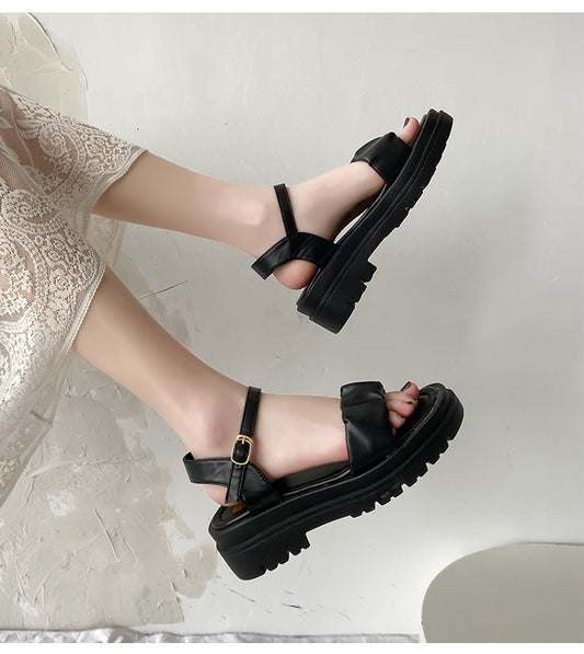 Platform Flat-bottomed French Roman Shoes