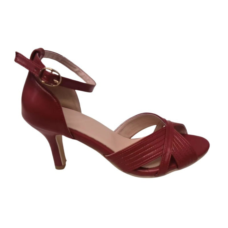 Peep Toe Ankle Strap Sandals
