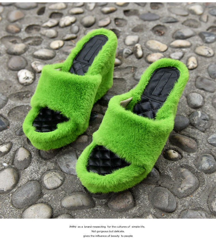 Wedge Height Slipper Heels