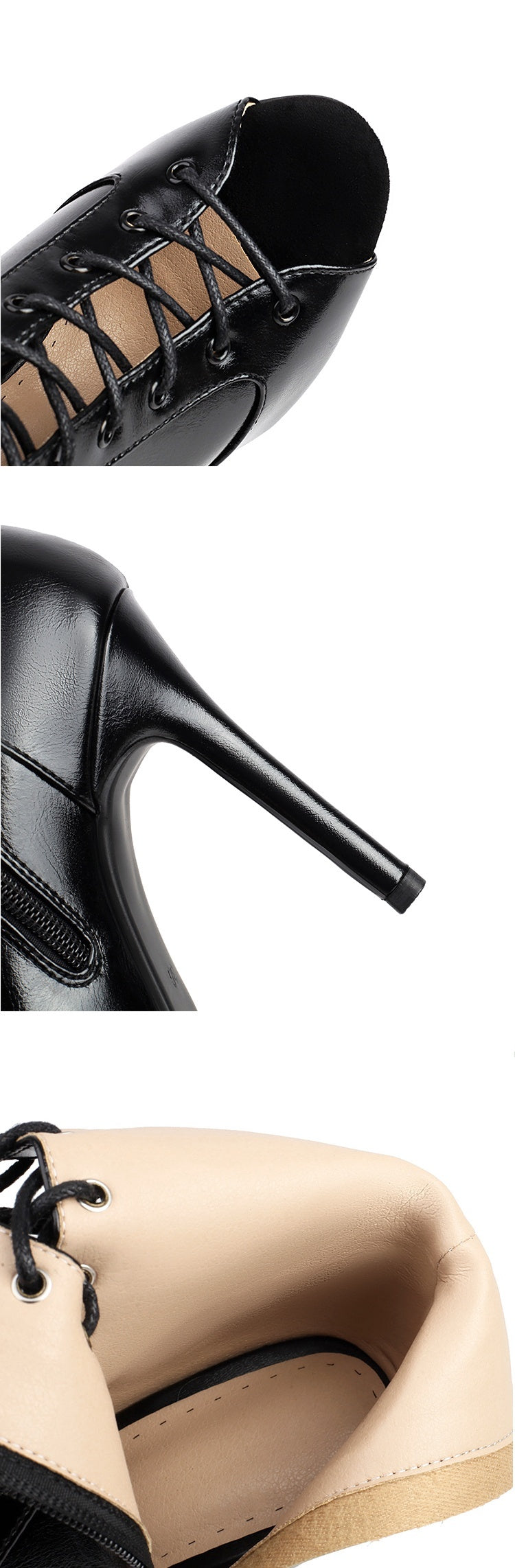 Hollow Stiletto Peep-toe Mesh Boots