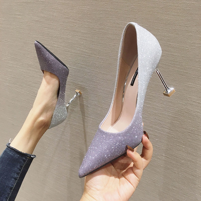 Gradient Pointed French Stiletto High Heels