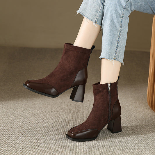 British Style Chunky Heel Boots