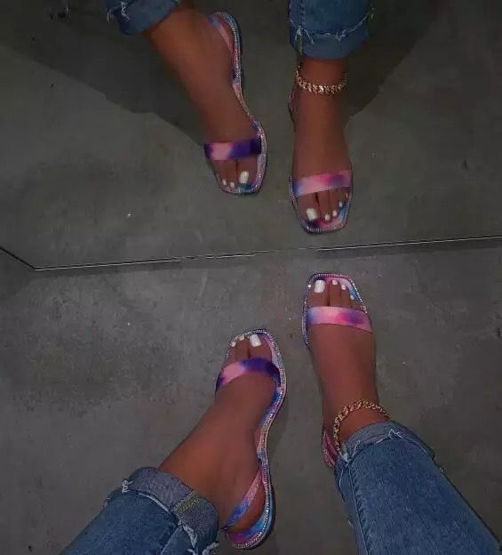 One Strap Rhinestone Sandals