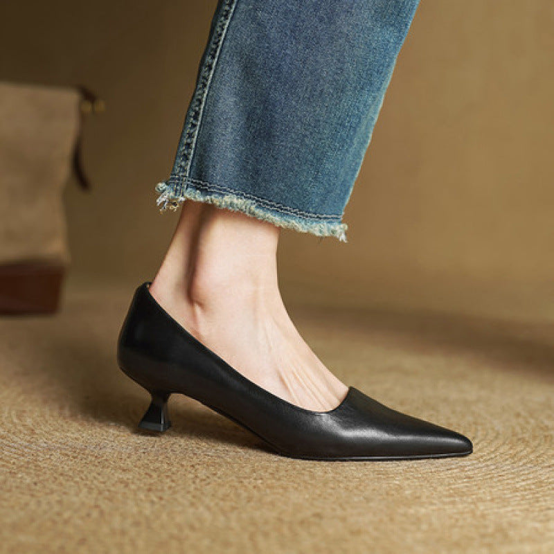 Pointed Toe Shallow Mouth Heels