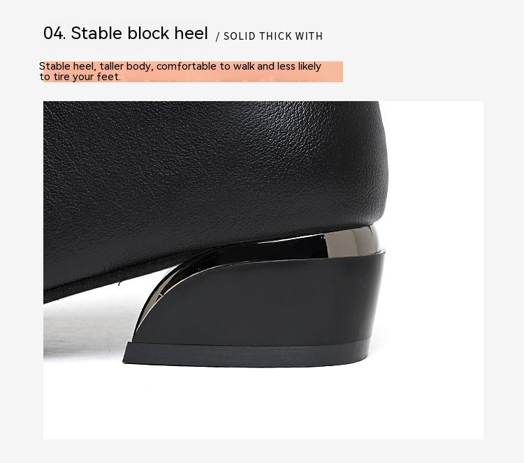 British-style Chunky Heel Martin Boots