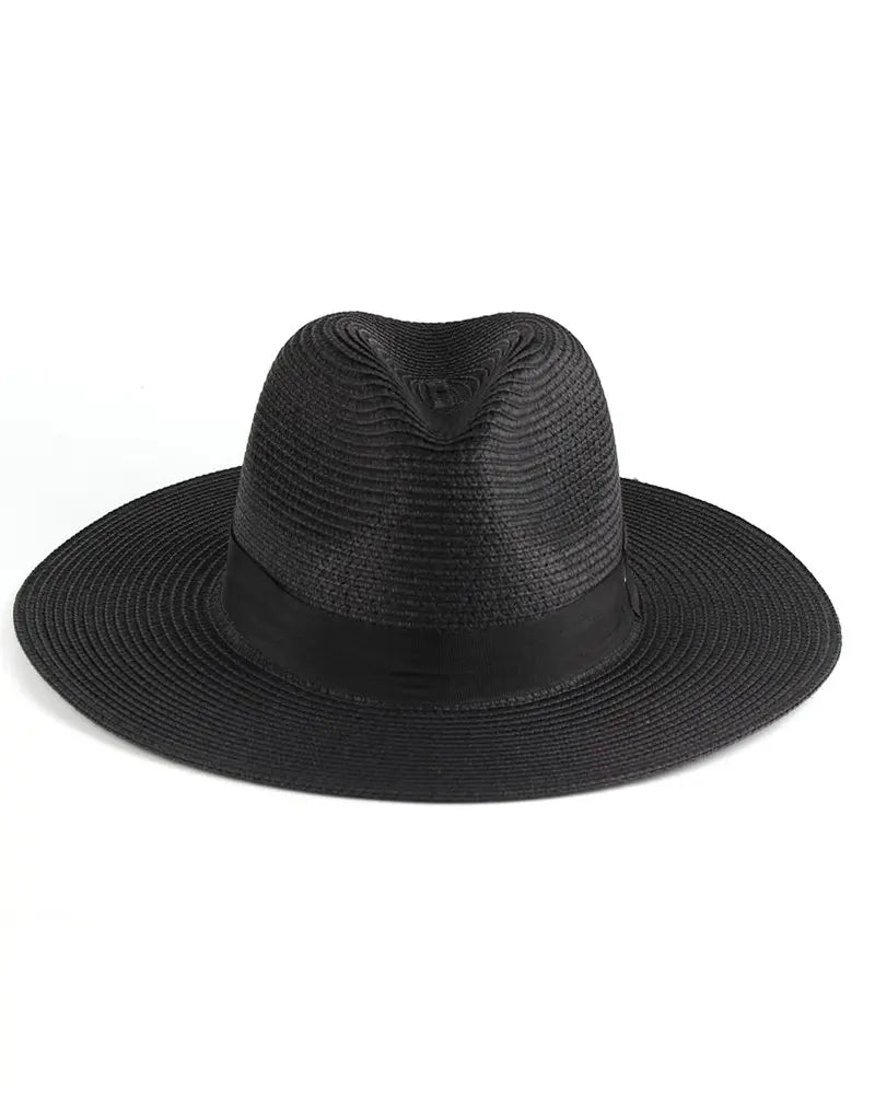 Contrast Tape Straw Hat