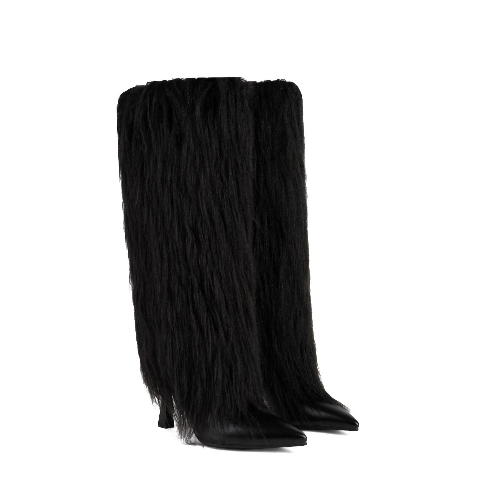 Fur Stiletto High Heel Boots