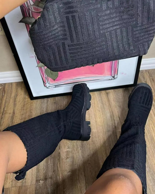 Fuzzy Platform Boots