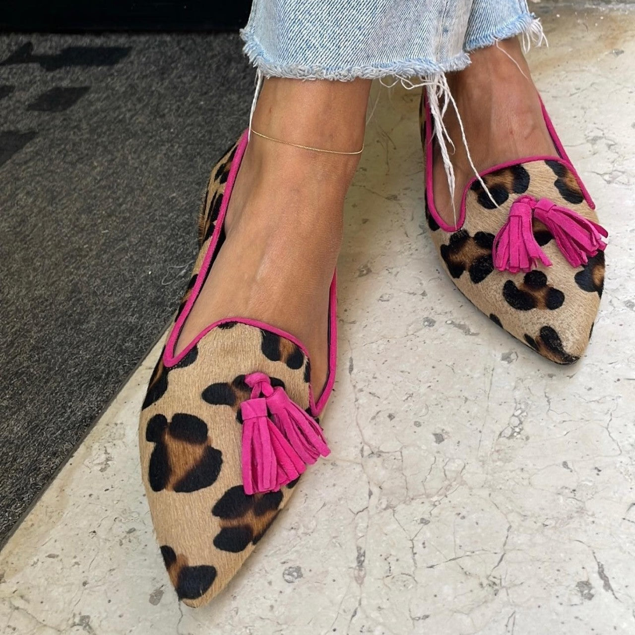 Leopard Pointed Casual Pump Flat Heels