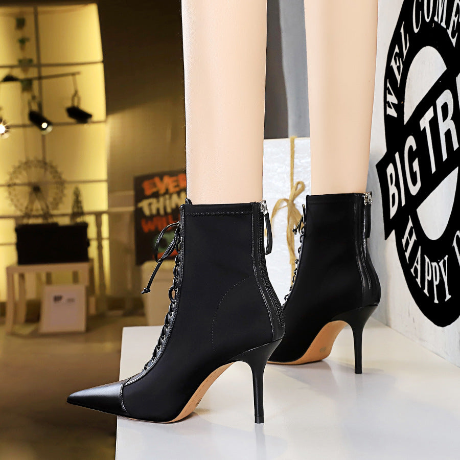 Slimming Stiletto Shallow Mouth Heel Boots