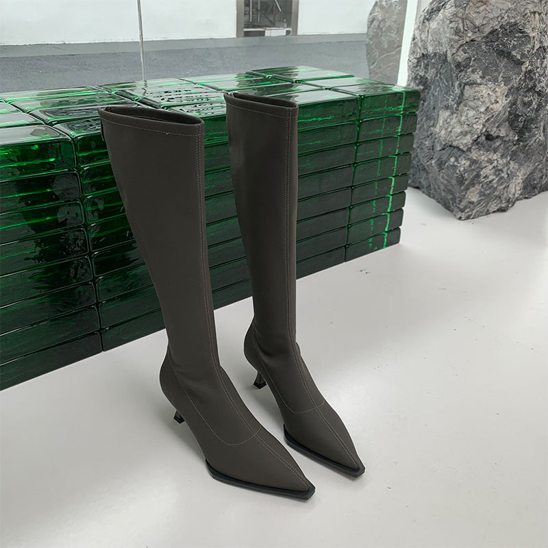 Pointed Toe Below The Knee Boots