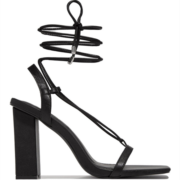 Lace-up Strappy Leather Sandals