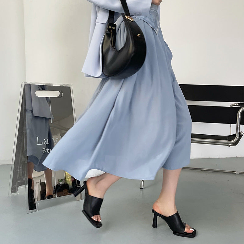 Open Square Toe High Heels