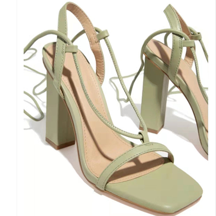 Lace-up Strappy Leather Sandals