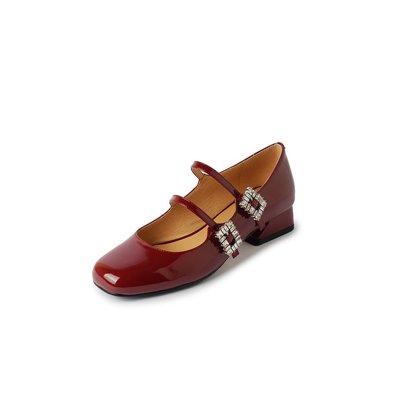 Round Head Chunky Low-cut Heel Pumps