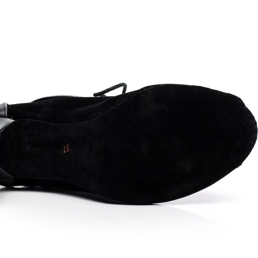 Lace Up Peep Toe Mid Heels