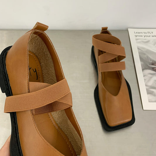 Retro Square Toe Shoes