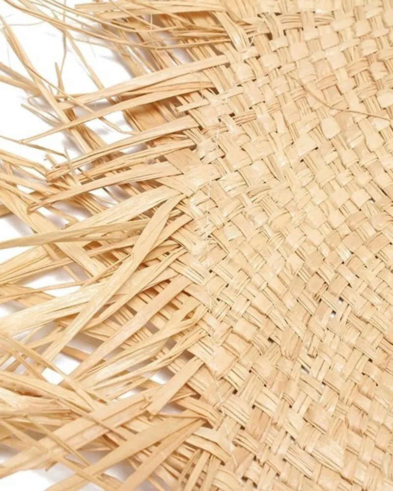 Raw Hem Wide Brim Straw Hat