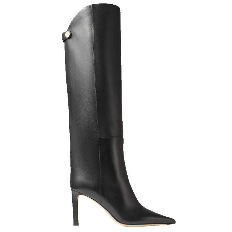 Simple Style Catwalk Pointed-Toe Stiletto Straight Boots