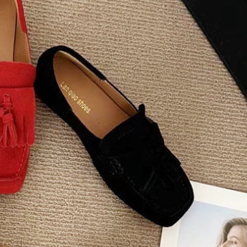 Soft Sole Tassel Shallow Mouth Non-slip One Pedal Loafer