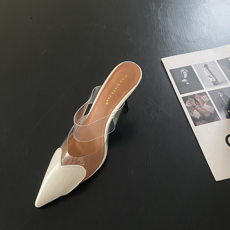 Transparent Love Face Color Stiletto High Heels