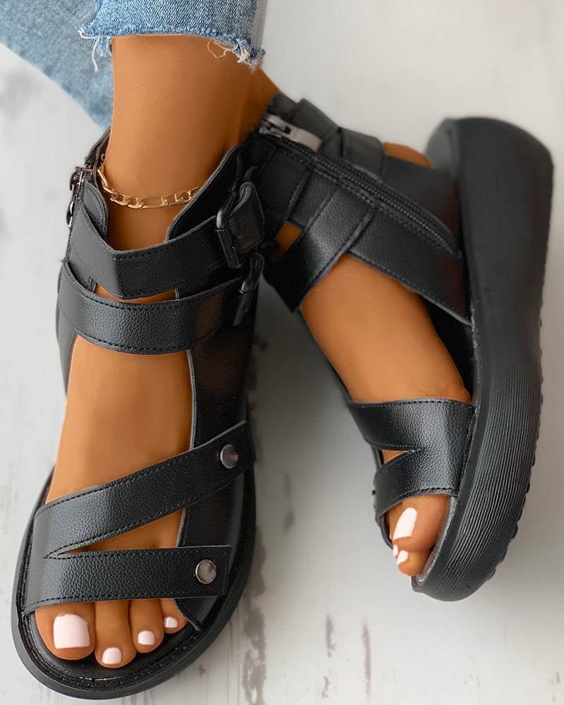 Velcro Platform Beach Sandals