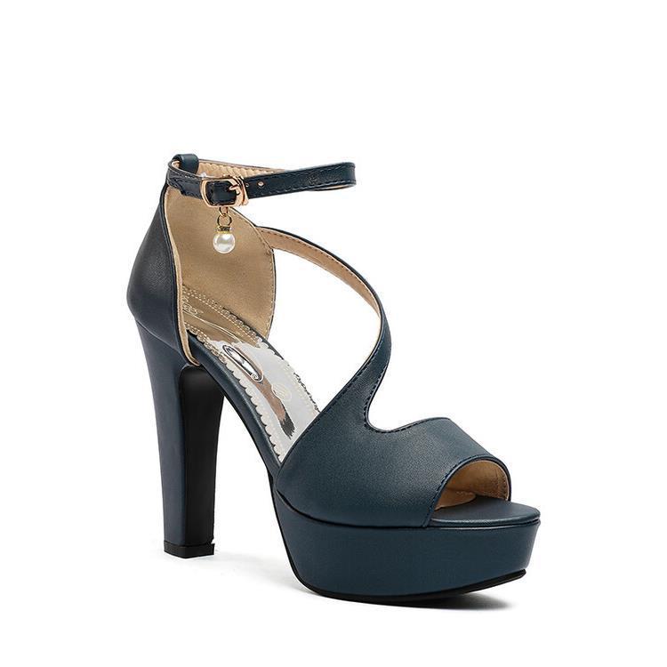 Peep Toe Roman Thick Heels