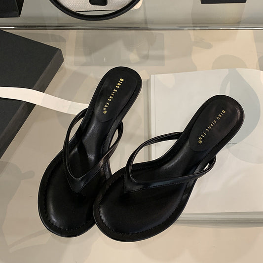 Open Round Toe Kitten Heel Sandals