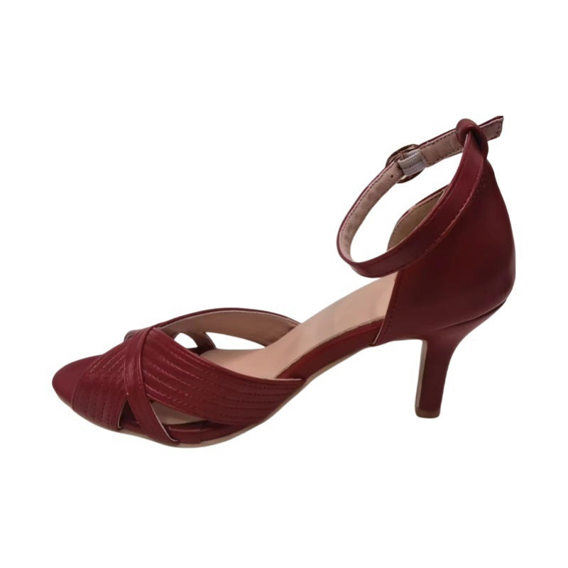 Peep Toe Ankle Strap Sandals