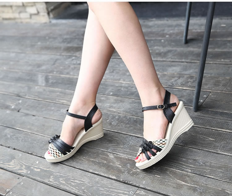 Woven Strap Wedge Sandal