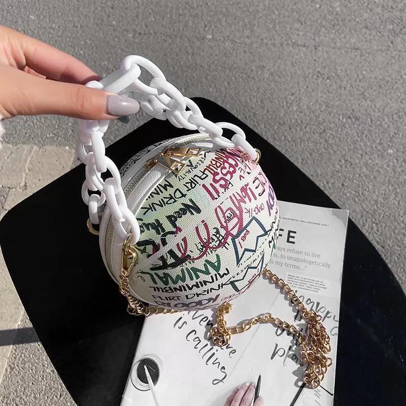Graffiti Letter Basketball Shaped Purse