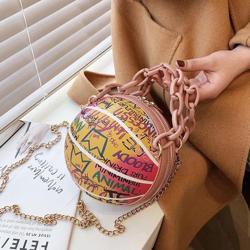 Graffiti Letter Basketball Shaped Purse