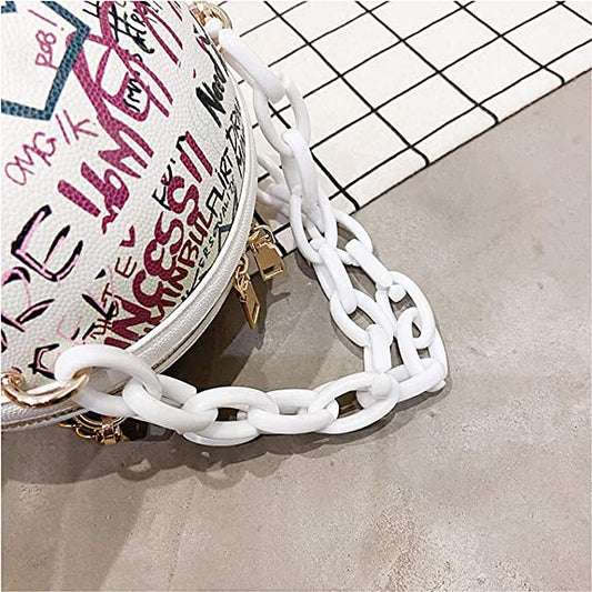 Graffiti Letter Basketball Shaped Purse