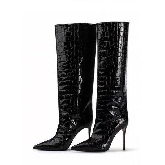 Pattern Tube Circumference High Leg Boots