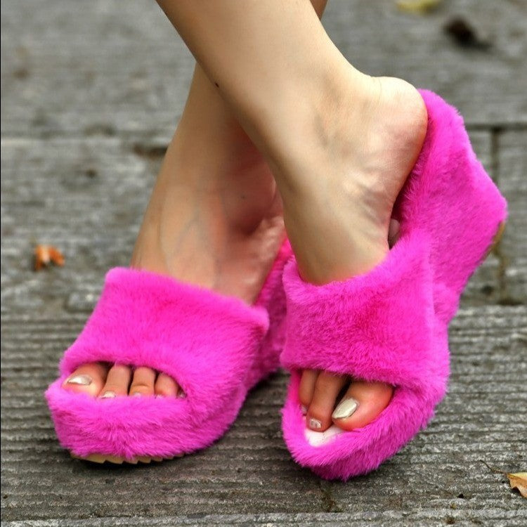 Wedge Height Slipper Heels