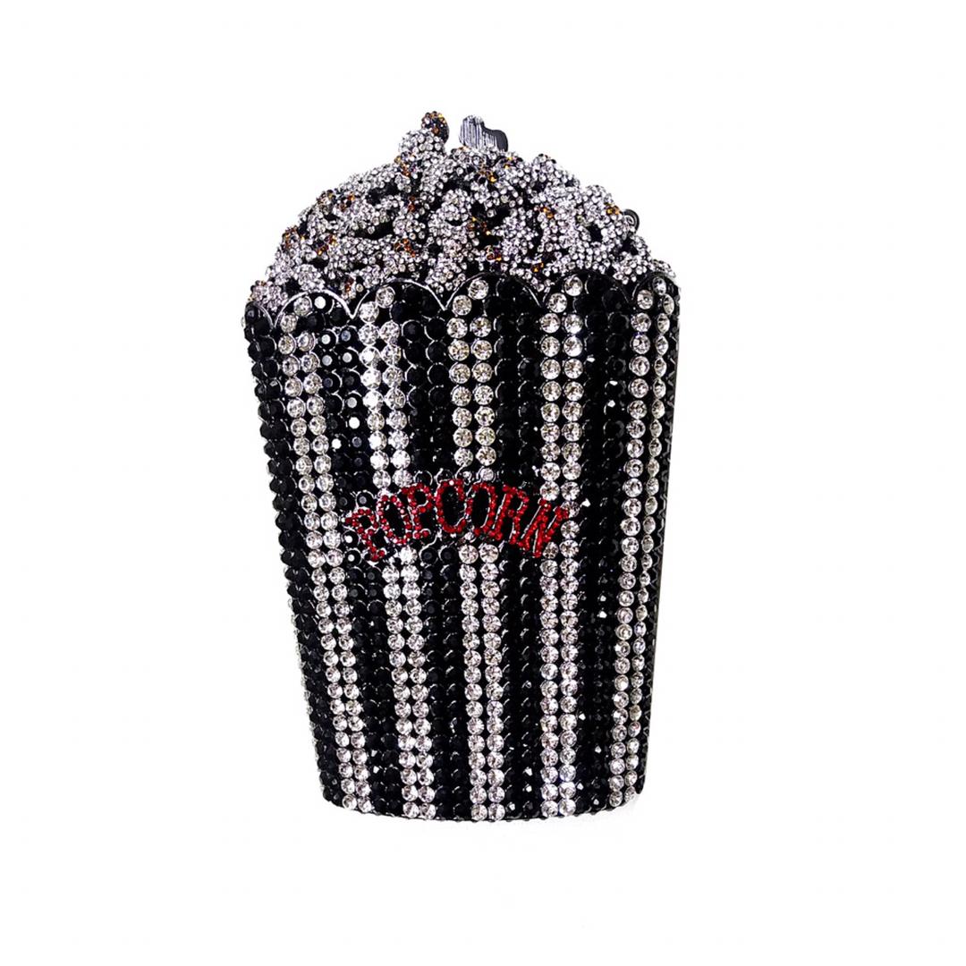 Popcorn Crystal Clutch Purses