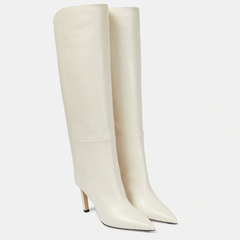 Simple Style Catwalk Pointed-Toe Stiletto Straight Boots